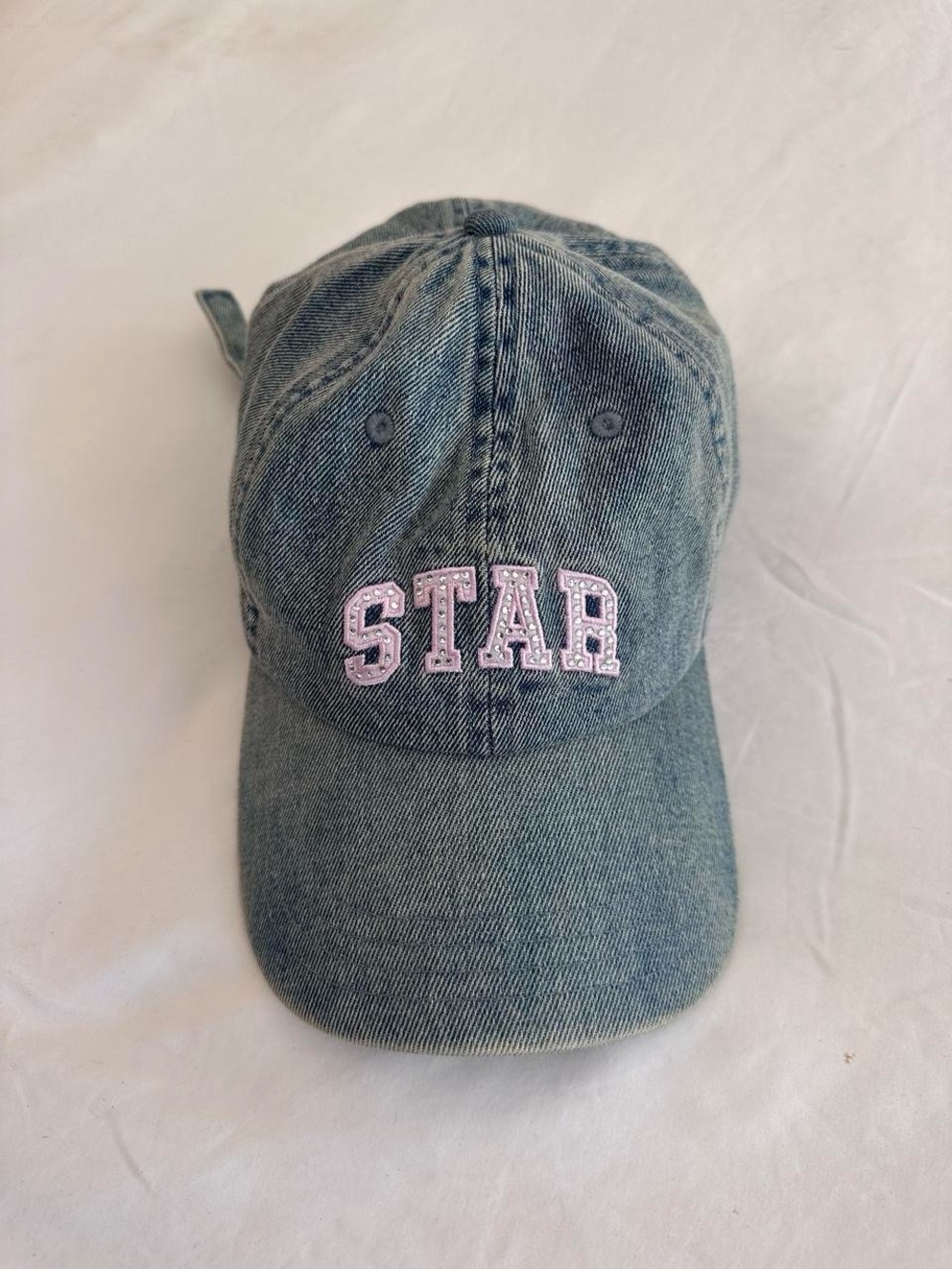Sandy Liang x GAP Denim 'STAR' Baseball Cap with Pink Embroidery